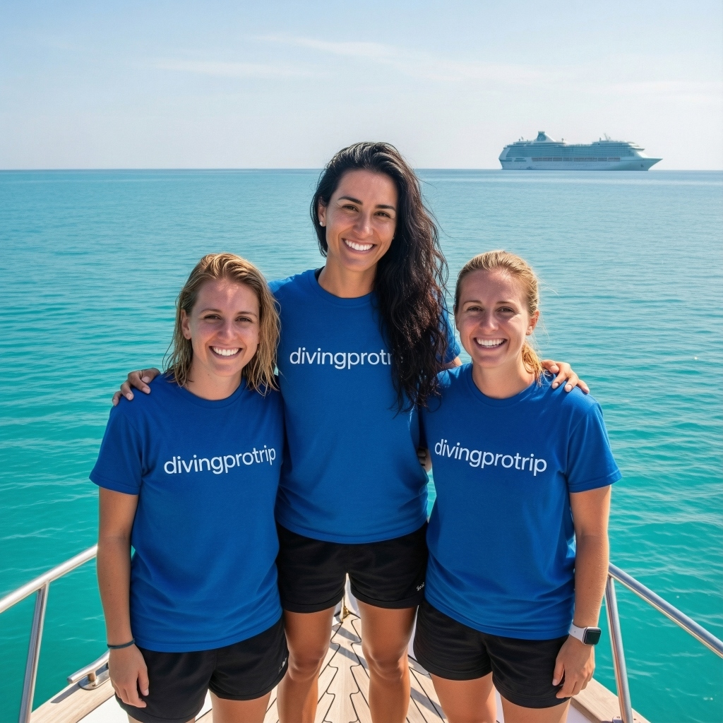 Группа новичков в лагуне